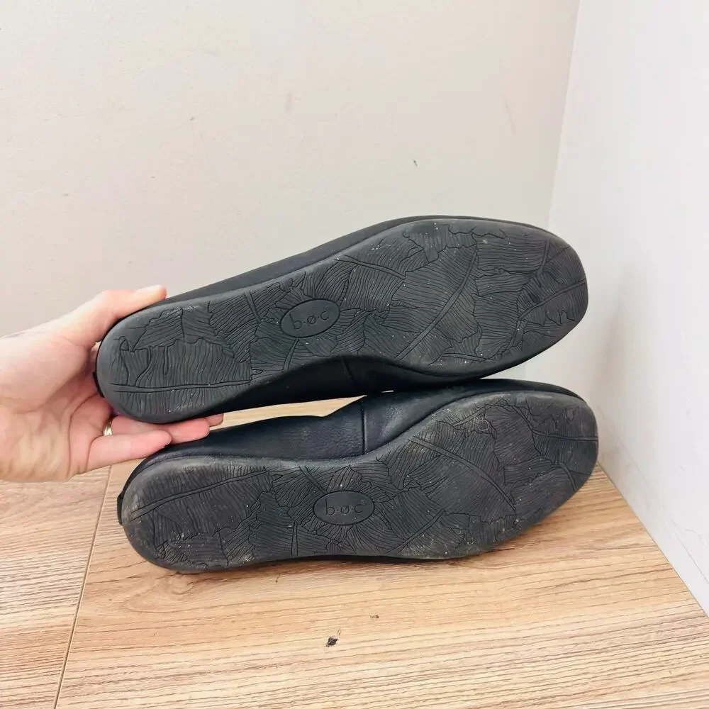BOC Black Leather Slip On Loafers Women’s Size 7.5